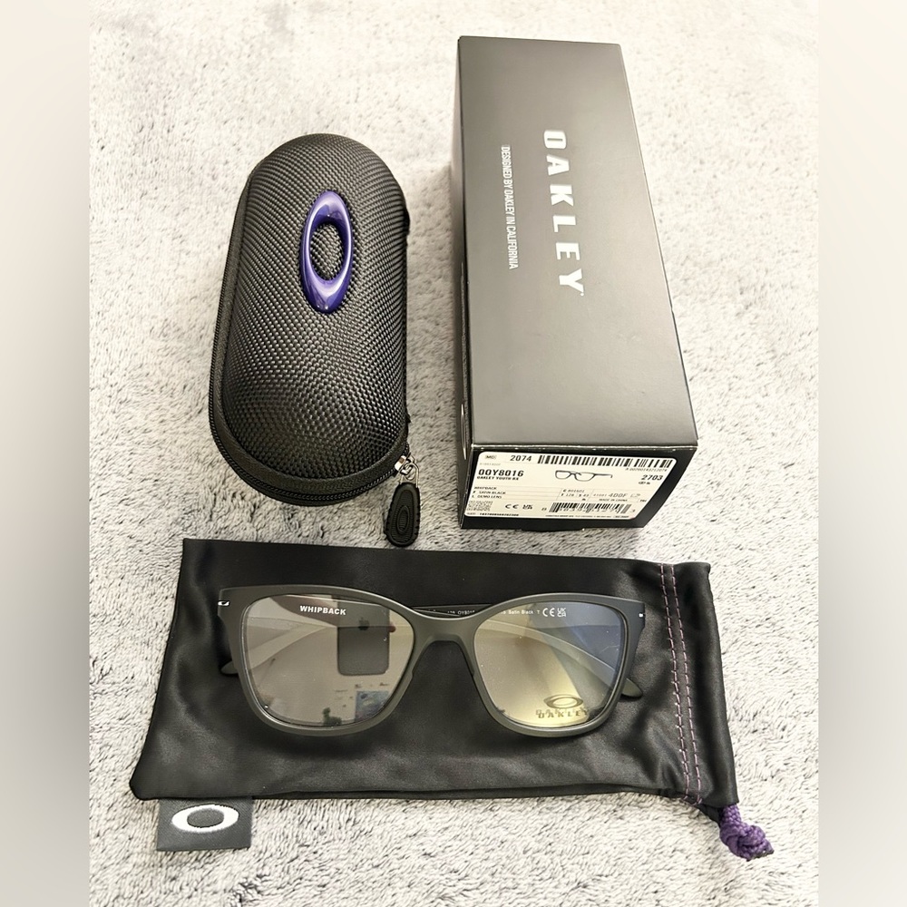 OAKLEY Eyeglasses Unisex/Women/Youth Whipback Satin Black with case & pouch